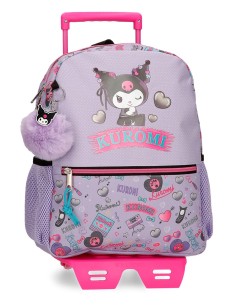 MOCHILA ADAP. 33CM. C/CARRO. KUROMI RETROPOP